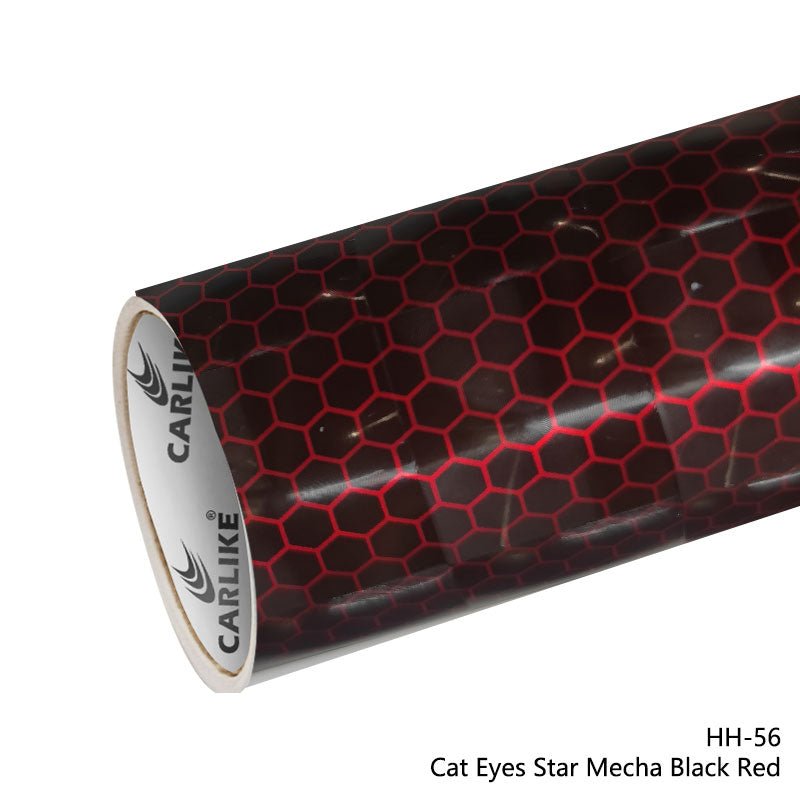 CARLIKE CL - HH - 56 Cat Eyes Star Mecha Black Red Vinyl - CARLIKE WRAP