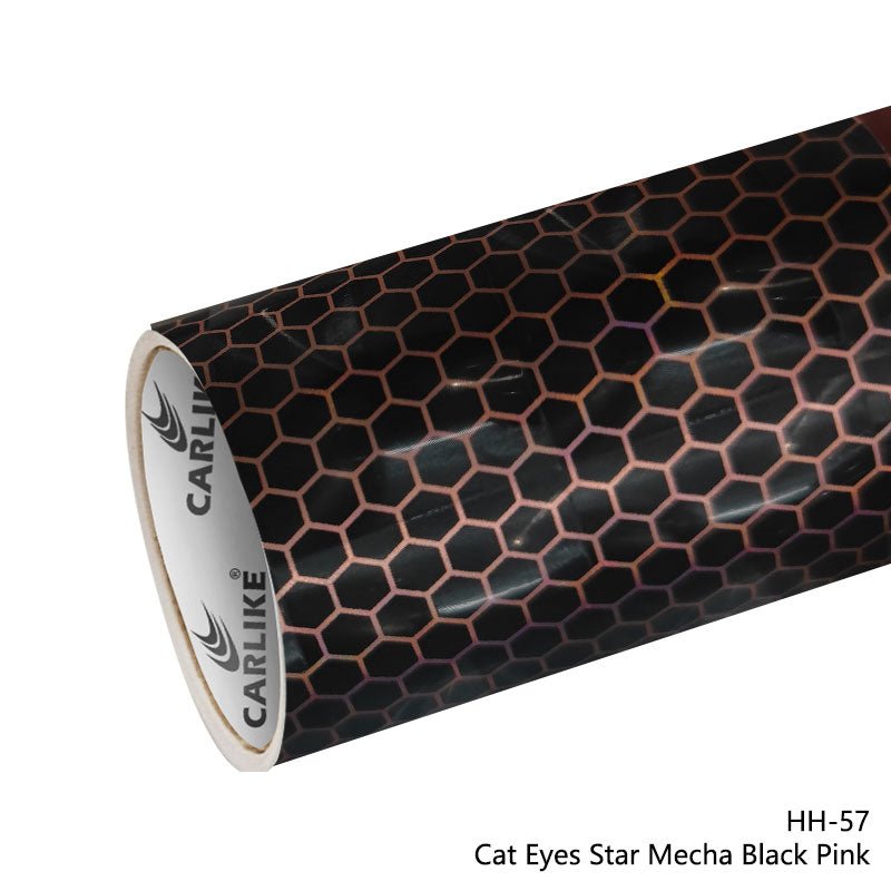 CARLIKE CL - HH - 57 Cat Eyes Star Mecha Black Pink Vinyl - CARLIKE WRAP