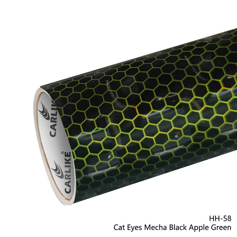 CARLIKE CL - HH - 58 Cat Eyes Mecha Black Apple Green Vinyl - CARLIKE WRAP