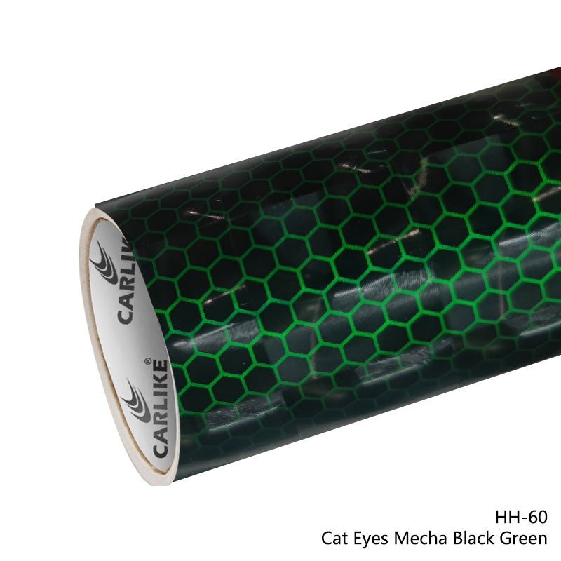 CARLIKE CL - HH - 60 Cat Eyes Mecha Black Green Vinyl - CARLIKE WRAP