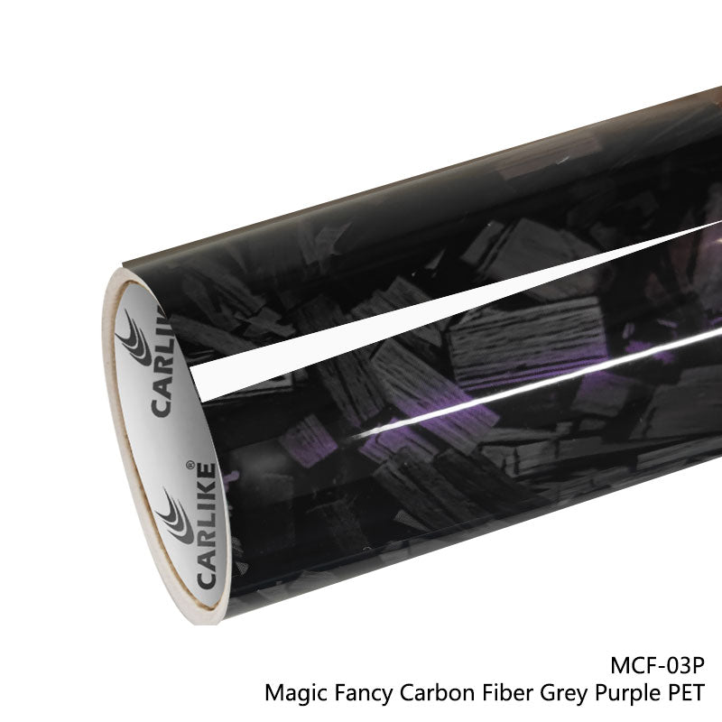 CARLIKE CL - MCF - 03P Magic Fancy Carbon Fiber Grey Purple Vinyl PET Liner - CARLIKE WRAP