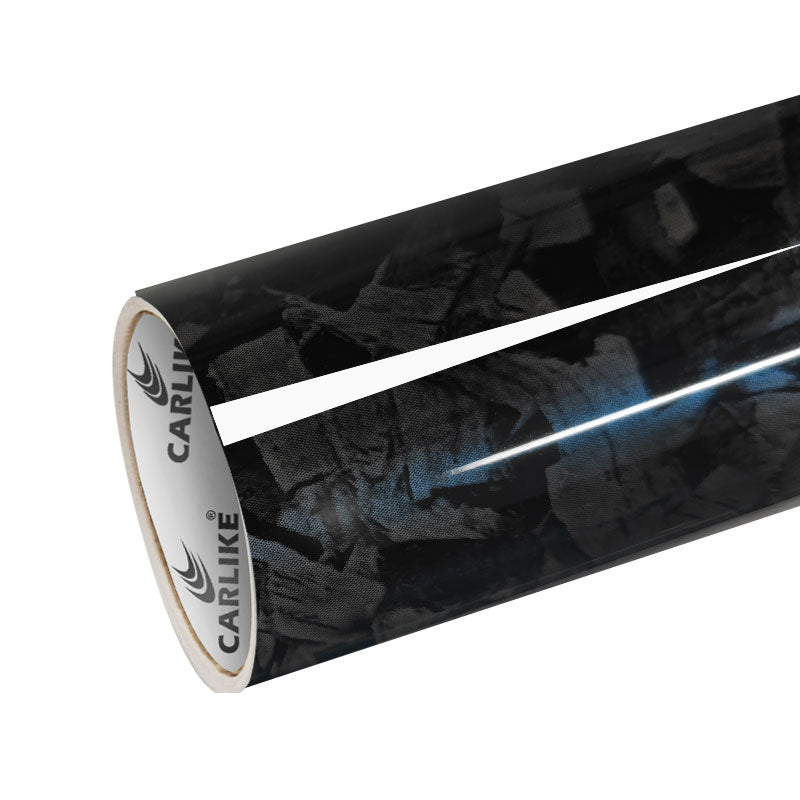 CARLIKE CL - MCF - 11P Large Texture L - Magic Fancy Carbon Fiber Grey Blue Vinyl PET Liner - CARLIKE WRAP