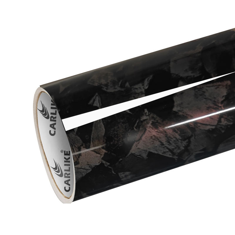 CARLIKE CL - MCF - 12P Large Texture L - Magic Fancy Carbon Fiber Grey Red Vinyl PET Liner - CARLIKE WRAP