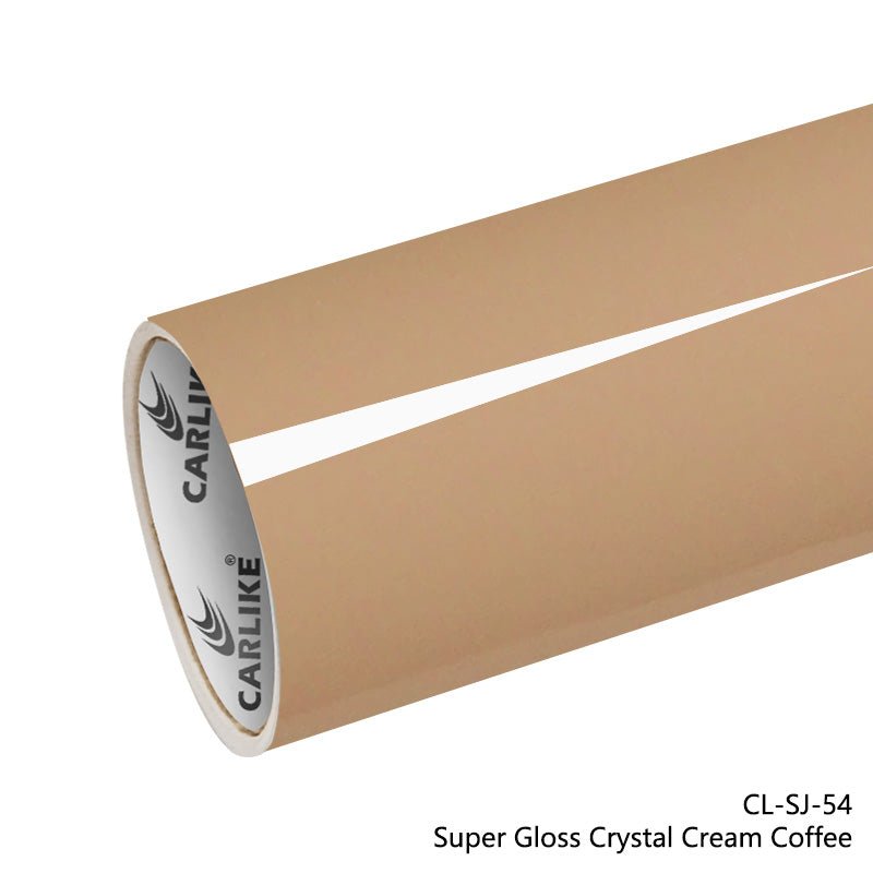CARLIKE CL - SJ - 54 Super Gloss Crystal Cream Coffee Vinyl - CARLIKE WRAP