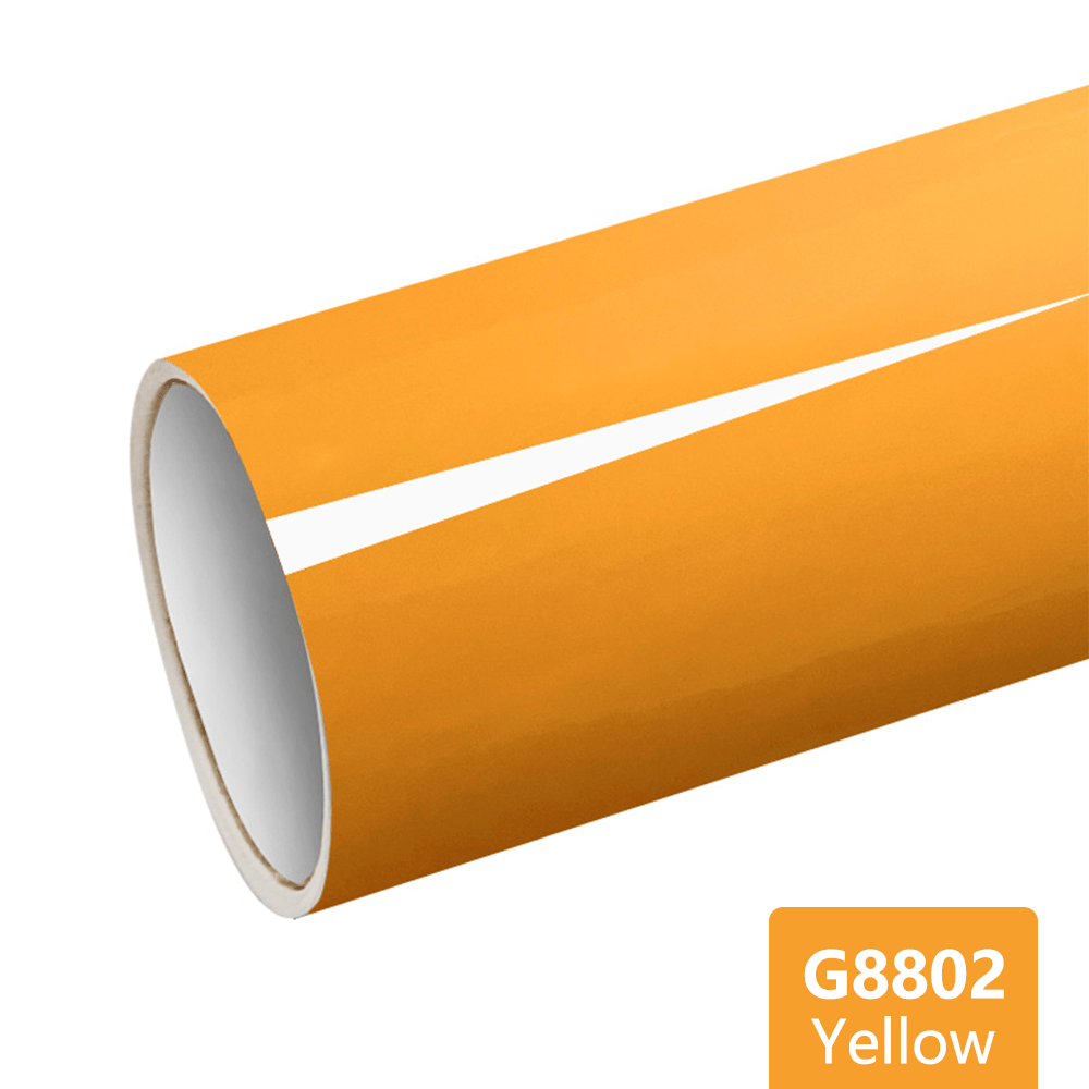 CARLIKE G8802 Gloss Yellow Graphic Permanent Adhesive Plotter Cutting Vinyl - CARLIKE WRAP