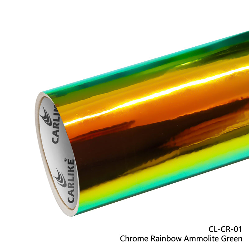CARLIKE CL-CR-01 Vinyle holographique chromé arc-en-ciel vert ammolite