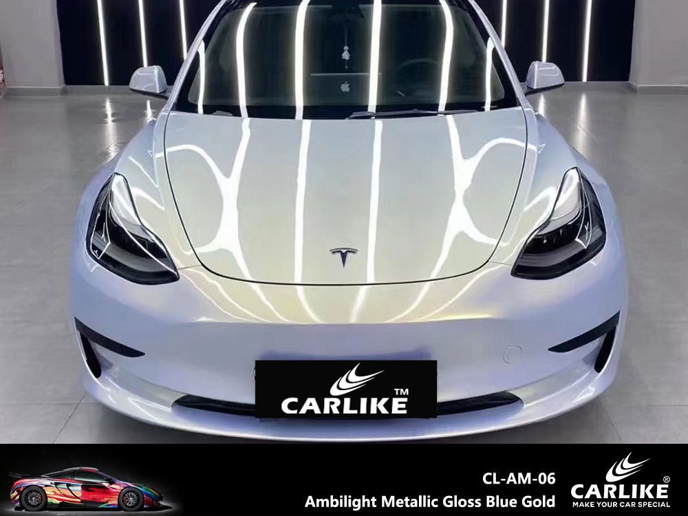 CARLIKE CL-AM-06 Ambilight Metallic Gloss Blue Gold Vinyl - CARLIKE WRAP