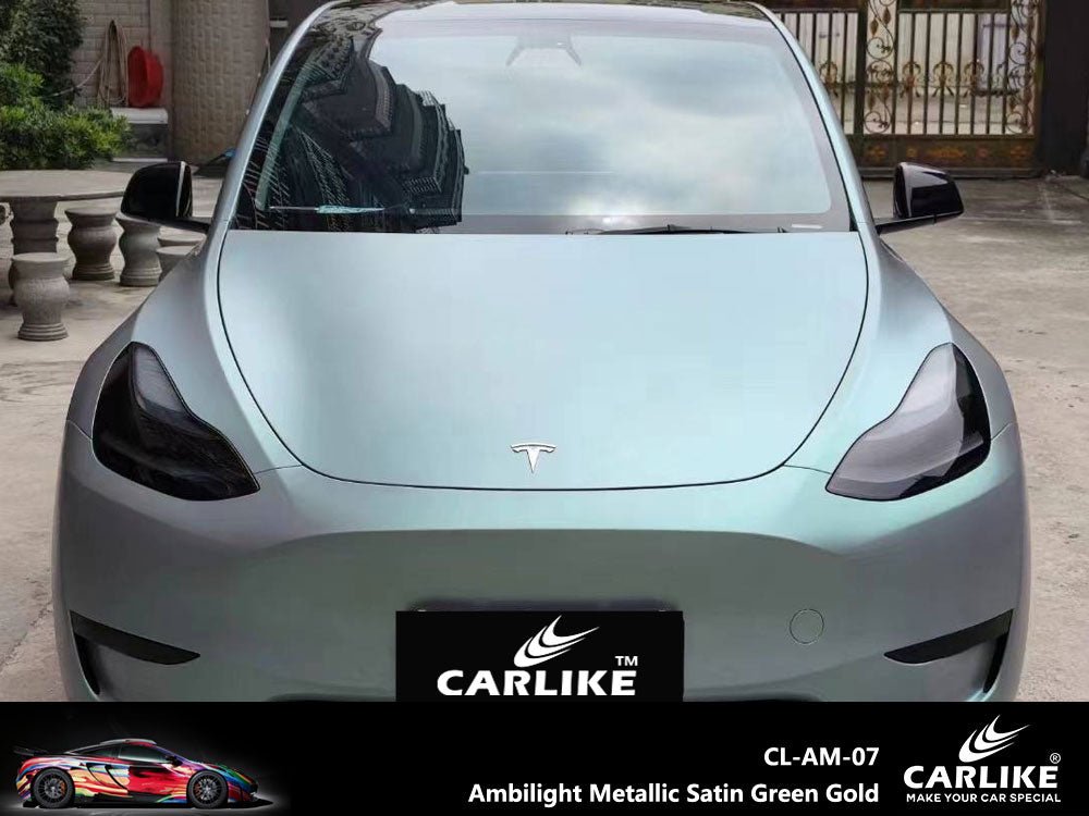 CARLIKE CL-AM-07 Ambilight Metallic Satin Green Gold Vinyl - CARLIKE WRAP