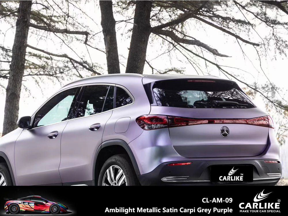 CARLIKE CL-AM-09P Ambilight Metallic Satin Carpi Grey Purple Vinyl PET Liner - CARLIKE WRAP