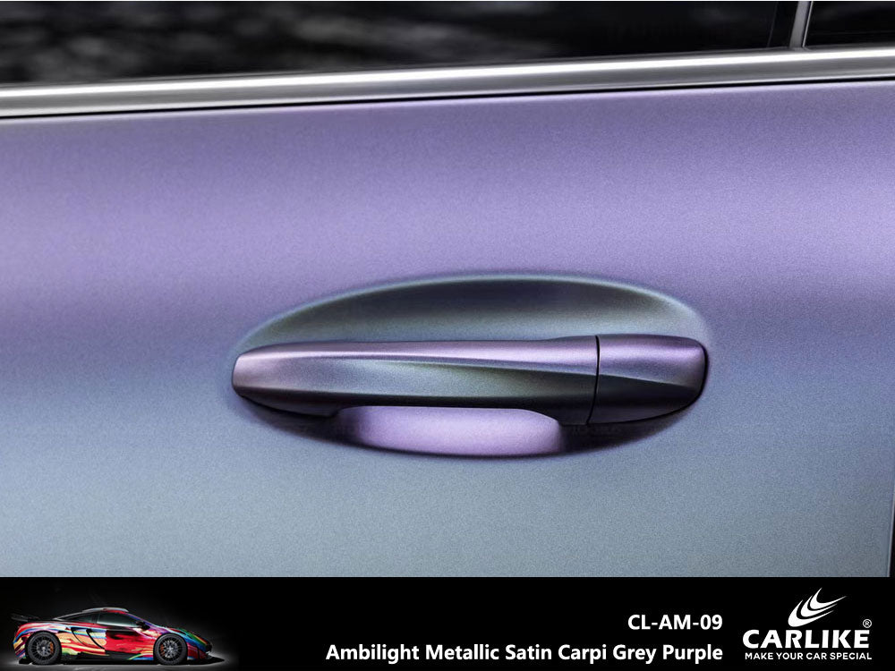 CARLIKE CL-AM-09P Ambilight Metallic Satin Carpi Grey Purple Vinyl PET Liner - CARLIKE WRAP