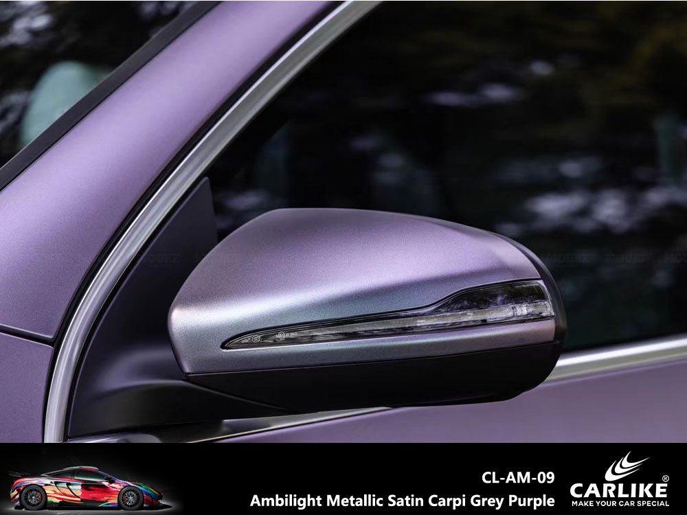CARLIKE CL-AM-09P Ambilight Metallic Satin Carpi Grey Purple Vinyl PET Liner - CARLIKE WRAP