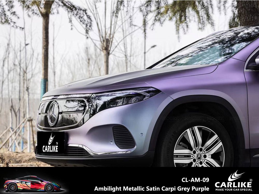 CARLIKE CL-AM-09P Ambilight Metallic Satin Carpi Grey Purple Vinyl PET Liner - CARLIKE WRAP