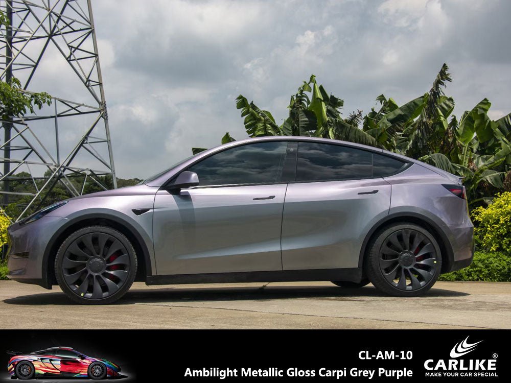 CARLIKE CL-AM-10 Ambilight Metallic Gloss Carpi Grey Purple Vinyl - CARLIKE WRAP