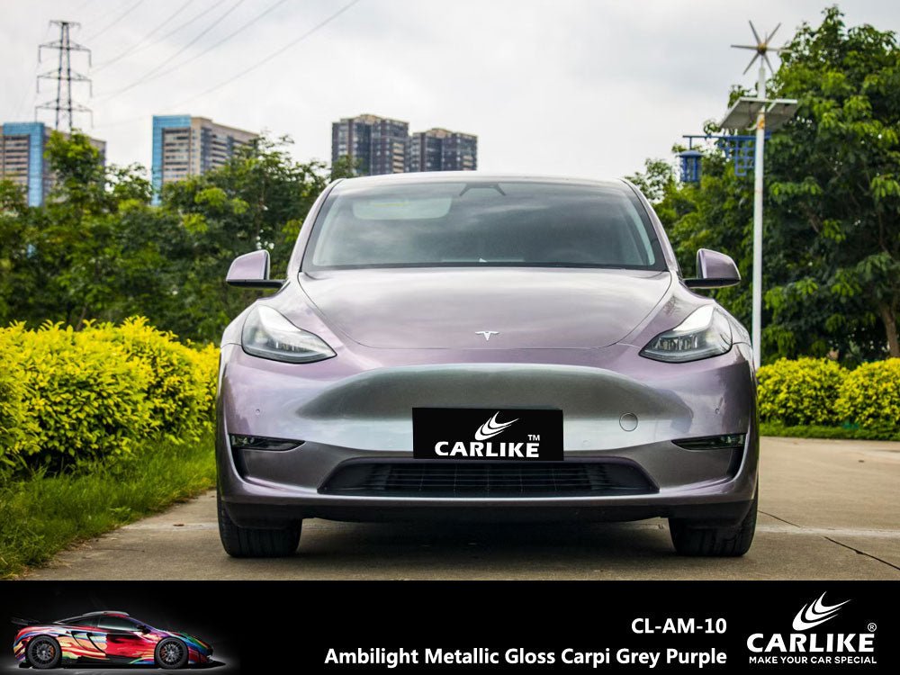 CARLIKE CL-AM-10 Ambilight Metallic Gloss Carpi Grey Purple Vinyl - CARLIKE WRAP