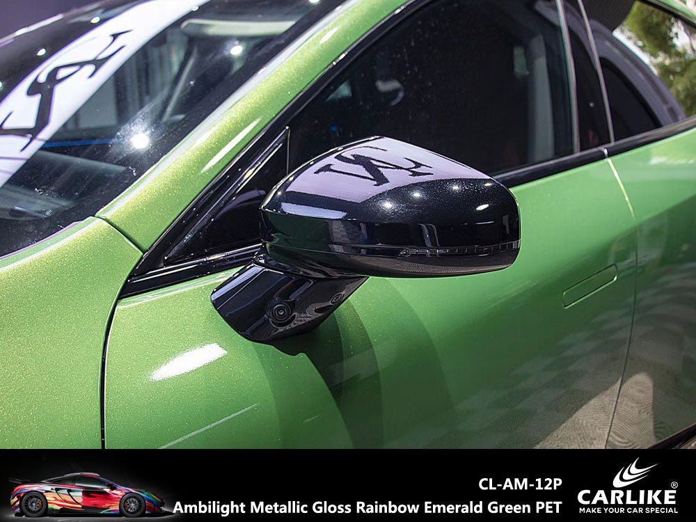 CARLIKE CL-AM-12P Ambilight Metallic Gloss Rainbow Emerald Green Vinyl PET Liner - CARLIKE WRAP