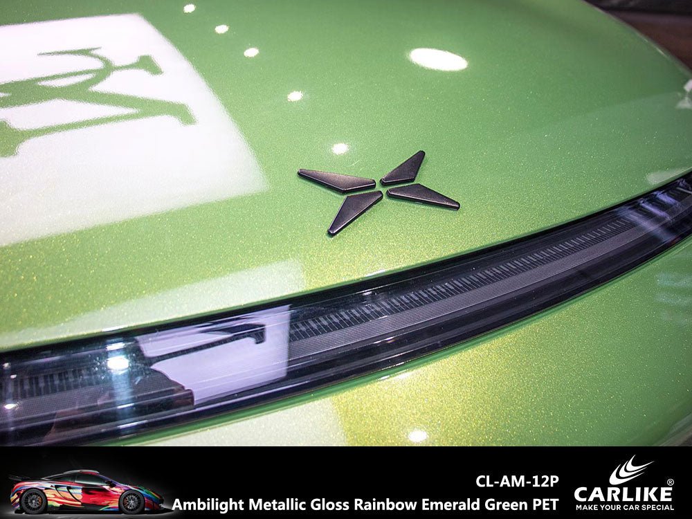 CARLIKE CL-AM-12P Ambilight Metallic Gloss Rainbow Emerald Green Vinyl PET Liner - CARLIKE WRAP