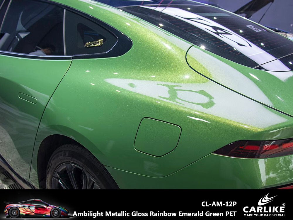 CARLIKE CL-AM-12P Ambilight Metallic Gloss Rainbow Emerald Green Vinyl PET Liner - CARLIKE WRAP