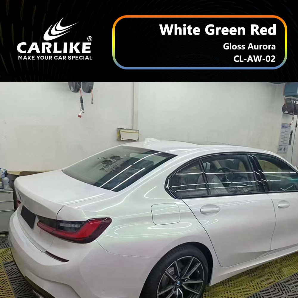 CARLIKE CL-AW-02 Gloss Aurora White Green Red Vinyl - CARLIKE WRAP
