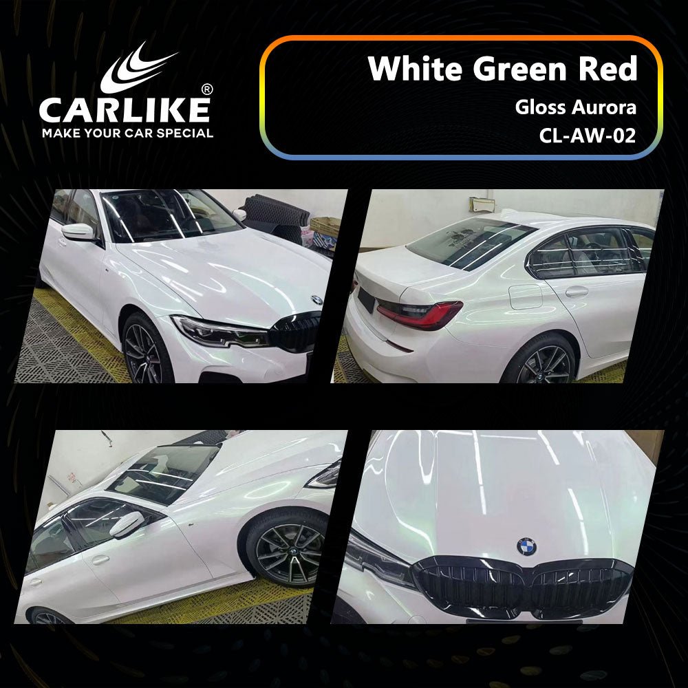 CARLIKE CL-AW-02 Gloss Aurora White Green Red Vinyl - CARLIKE WRAP