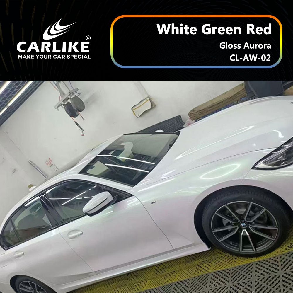 CARLIKE CL-AW-02 Gloss Aurora White Green Red Vinyl - CARLIKE WRAP
