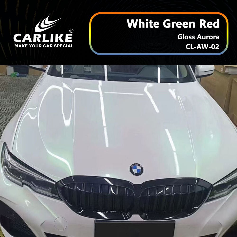 CARLIKE CL-AW-02 Gloss Aurora White Green Red Vinyl - CARLIKE WRAP