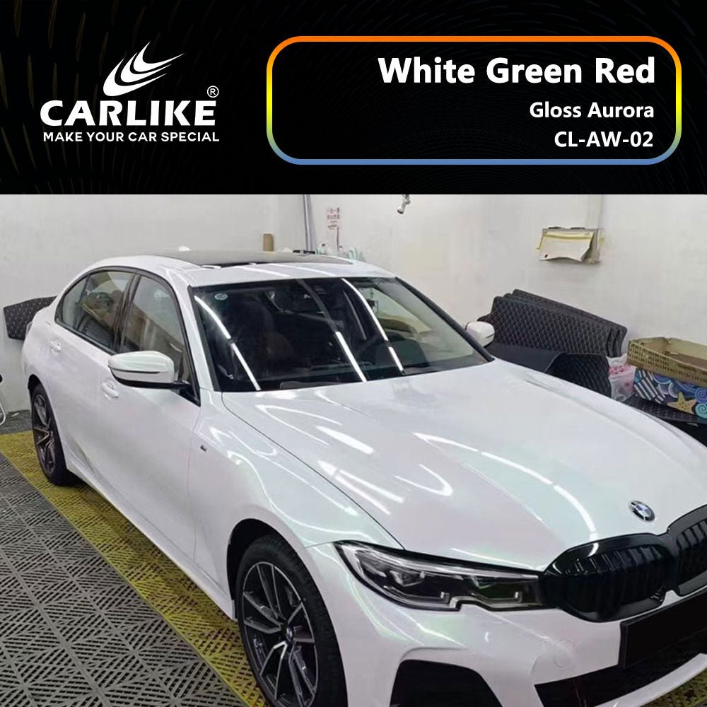 CARLIKE CL-AW-02 Gloss Aurora White Green Red Vinyl - CARLIKE WRAP