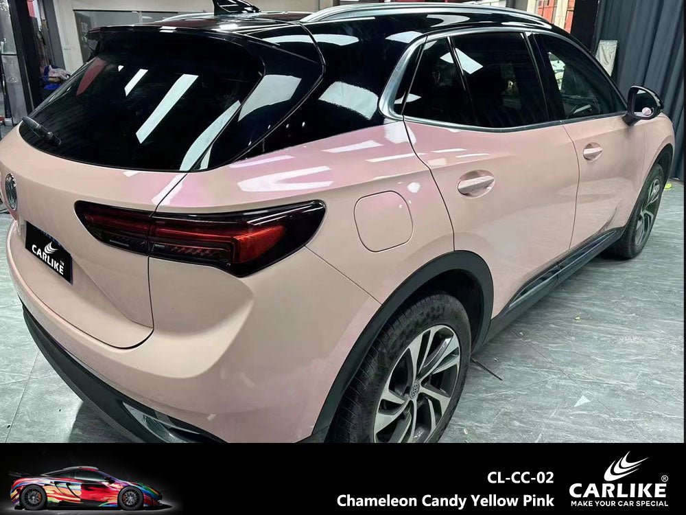 CARLIKE CL-CC-02 Chameleon Candy Yellow Pink Vinyl - CARLIKE WRAP