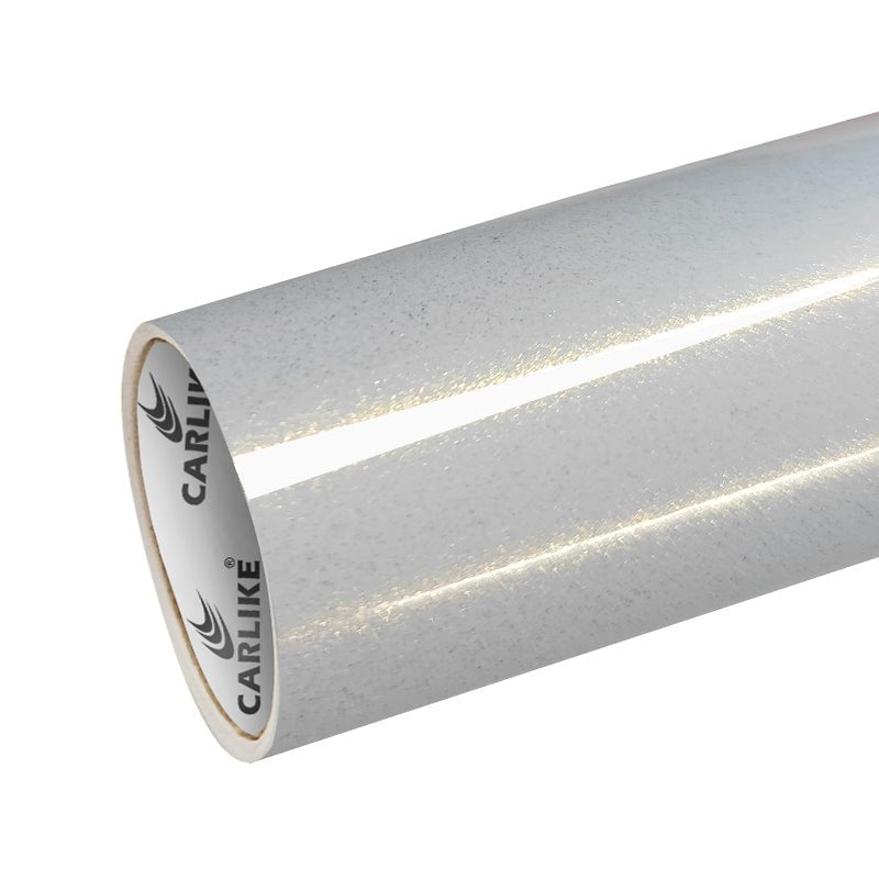 CARLIKE CL-CD-02P Chameleon Diamond Crystal Gloss White Gold Vinyl (PET Air Release Paper) - CARLIKE WRAP