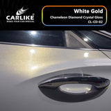 CARLIKE CL-CD-02P Chameleon Diamond Crystal Gloss White Gold Vinyl PET Liner - CARLIKE WRAP