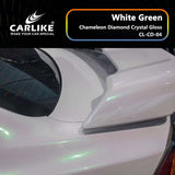 CARLIKE CL-CD-04 Chameleon Diamond Crystal Gloss White Green Vinyl - CARLIKE WRAP
