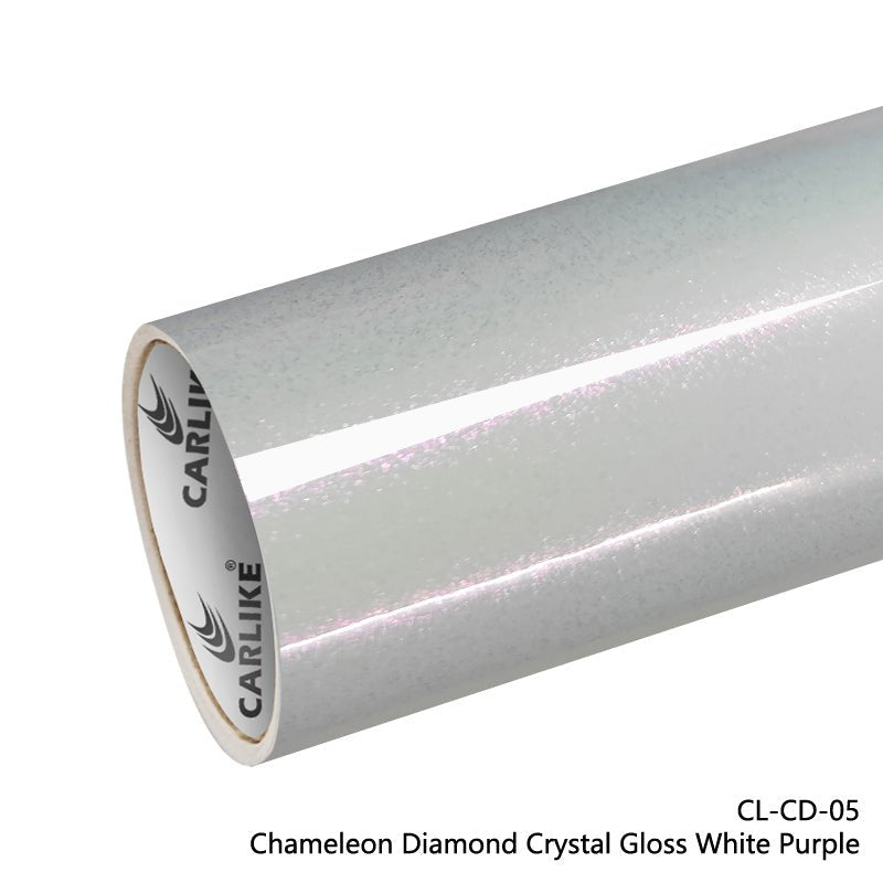 CARLIKE CL-CD-05 Chameleon Diamond Crystal Gloss White Purple Vinyl - CARLIKE WRAP
