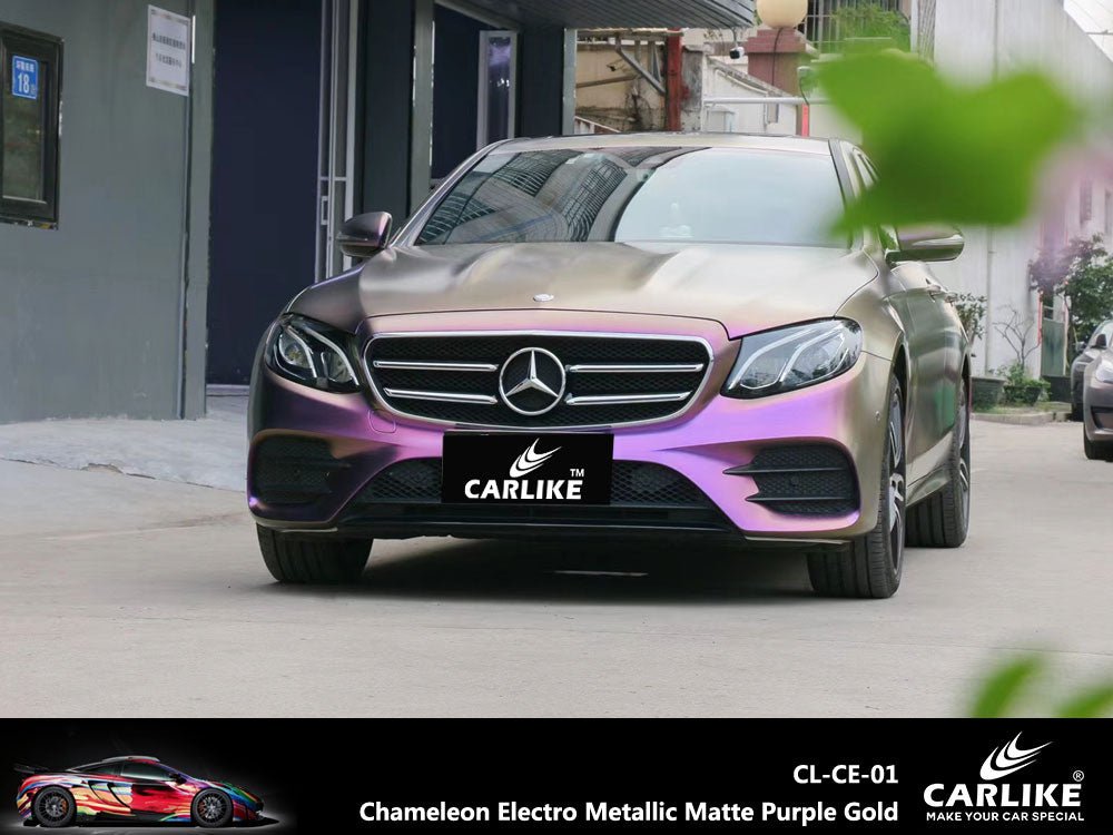 CARLIKE CL-CE-01 Chameleon Electro Metallic Matte Purple Gold Vinyl - CARLIKE WRAP