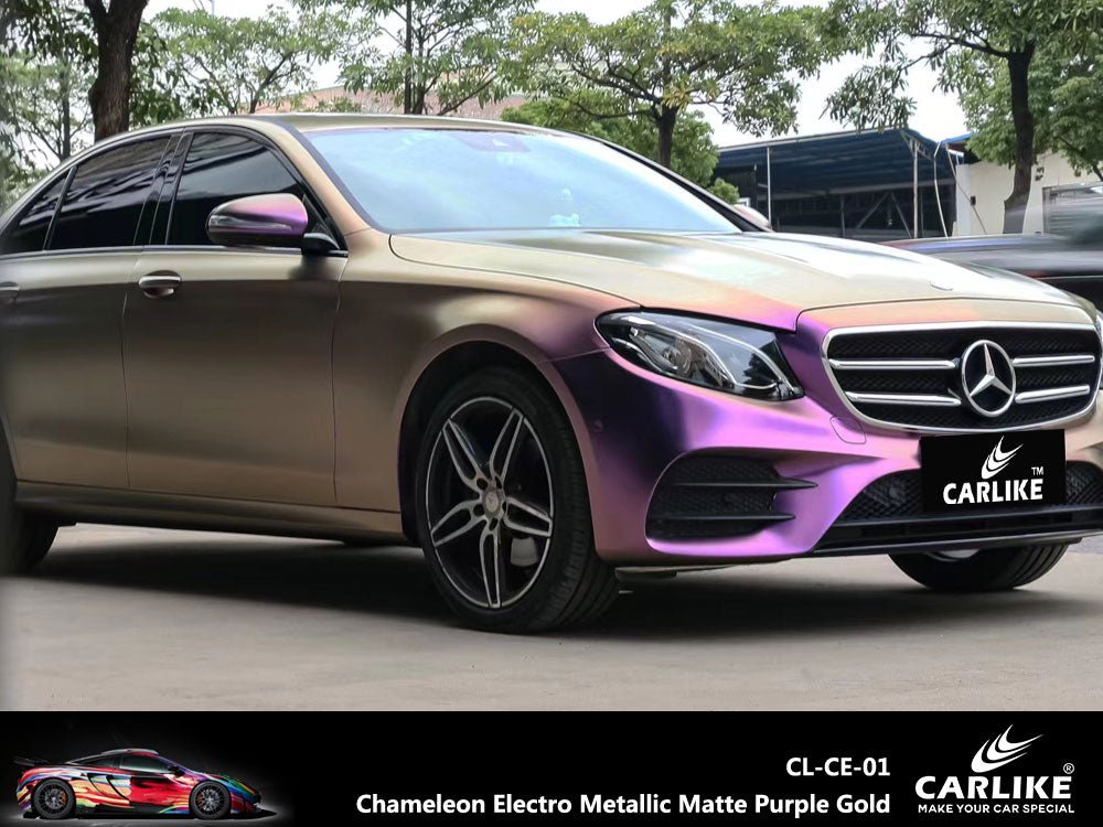CARLIKE CL-CE-01 Chameleon Electro Metallic Matte Purple Gold Vinyl - CARLIKE WRAP