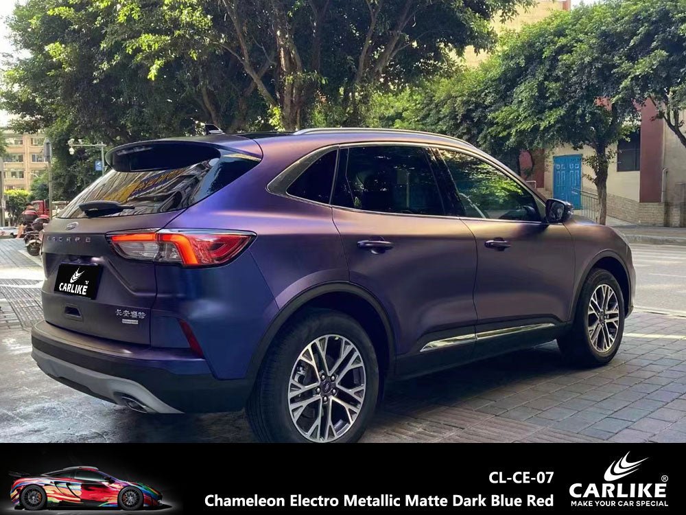 CARLIKE CL-CE-07 Chameleon Electro Metallic Matte Dark Blue Red Vinyl - CARLIKE WRAP