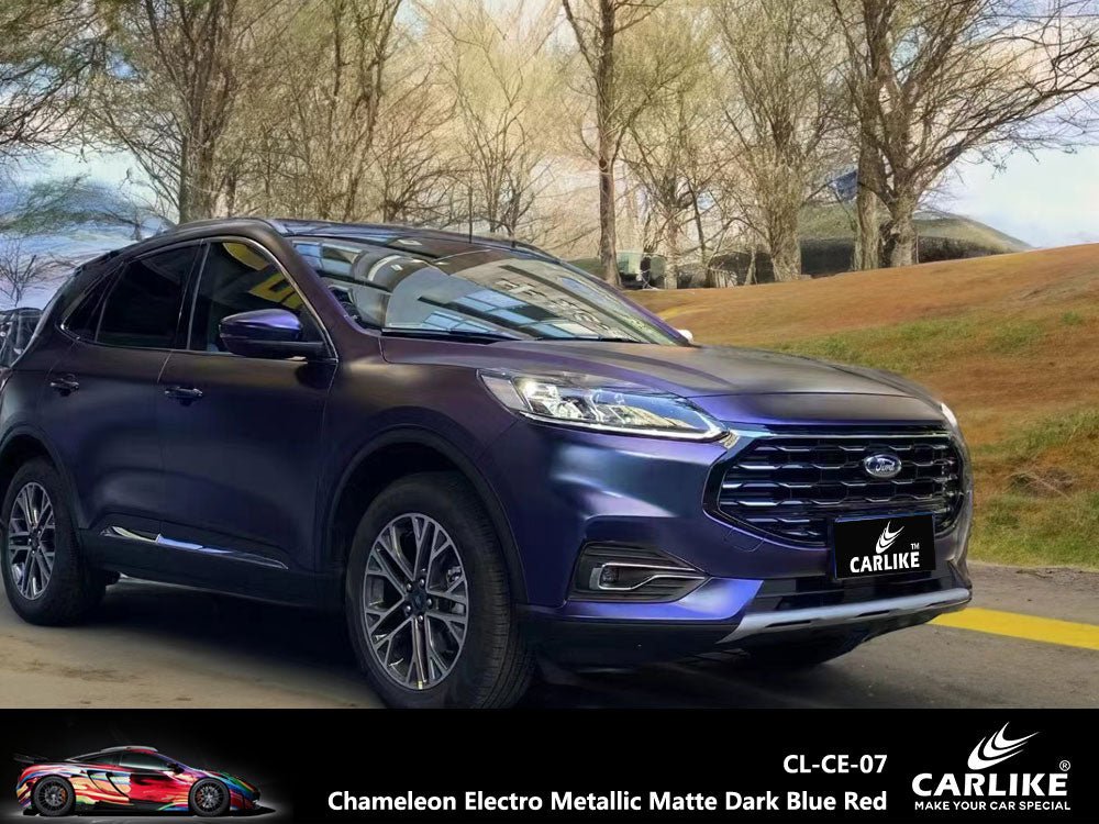 CARLIKE CL-CE-07 Chameleon Electro Metallic Matte Dark Blue Red Vinyl - CARLIKE WRAP