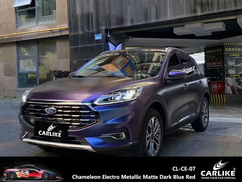 CARLIKE CL-CE-07 Chameleon Electro Metallic Matte Dark Blue Red Vinyl - CARLIKE WRAP