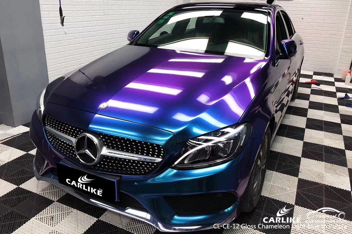CARLIKE CL-CE-12 Gloss Chameleon Color Shift Electro Metallic Blue Purple Vinyl - CARLIKE WRAP