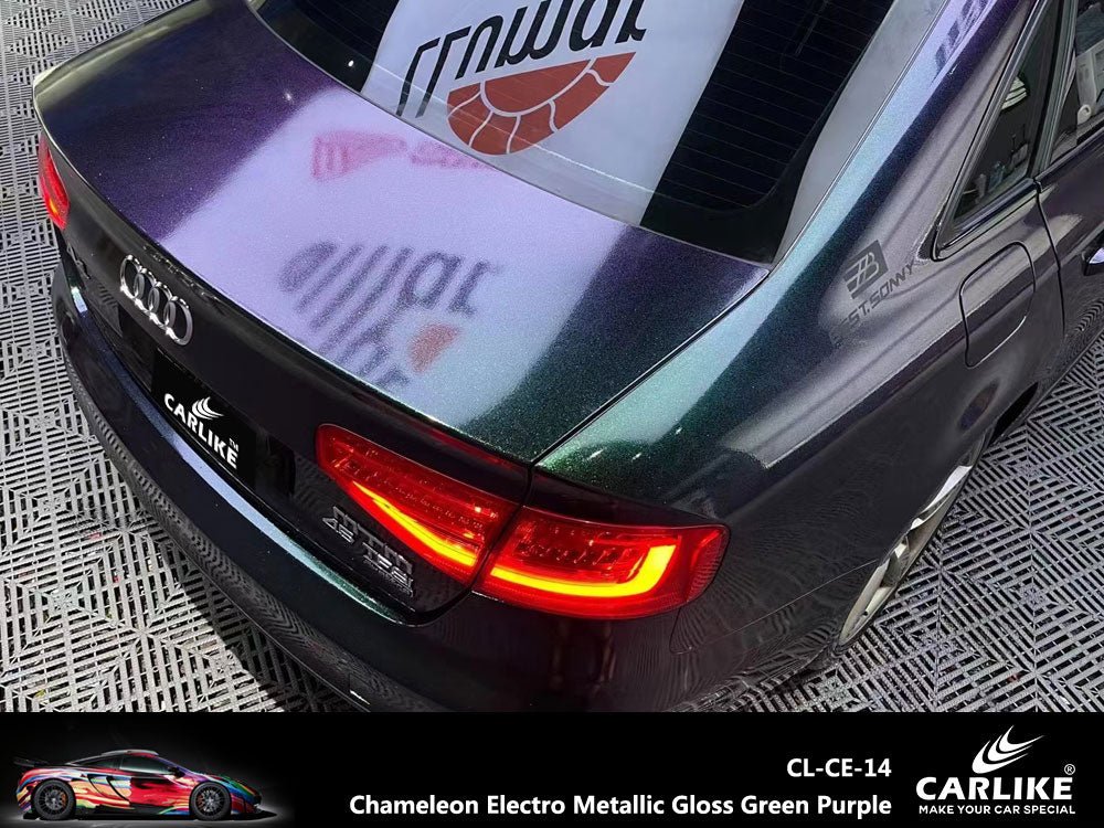 CARLIKE CL-CE-14 Chameleon Electro Metallic Gloss Green Purple Vinyl - CARLIKE WRAP