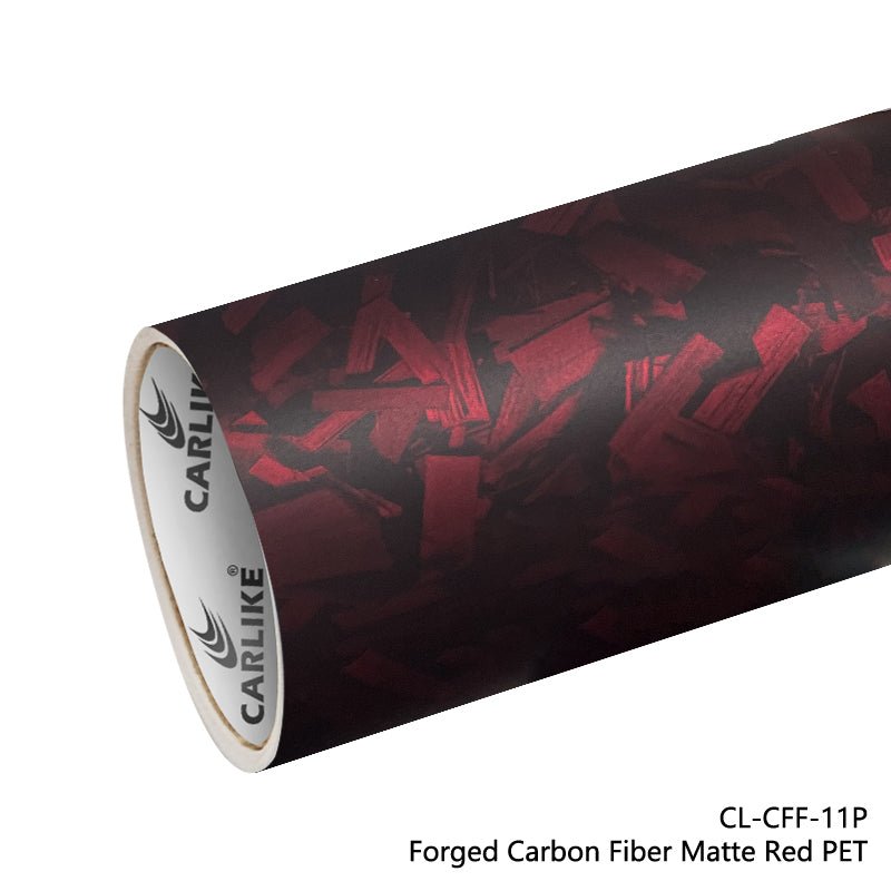 CARLIKE CL-CFF-11P Forged Carbon Fiber Matte Red Vinyl (PET Air Release Paper) - CARLIKE WRAP