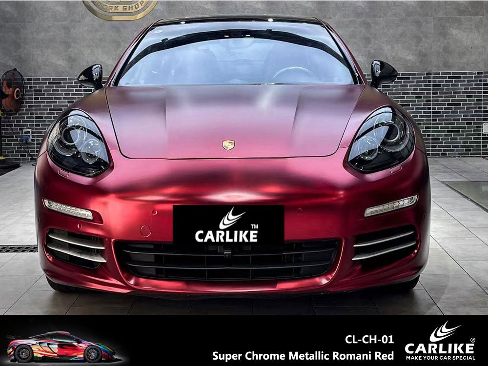 CARLIKE CL-CH-01 Super Chrome Metallic Romani Red Vinyl - CARLIKE WRAP