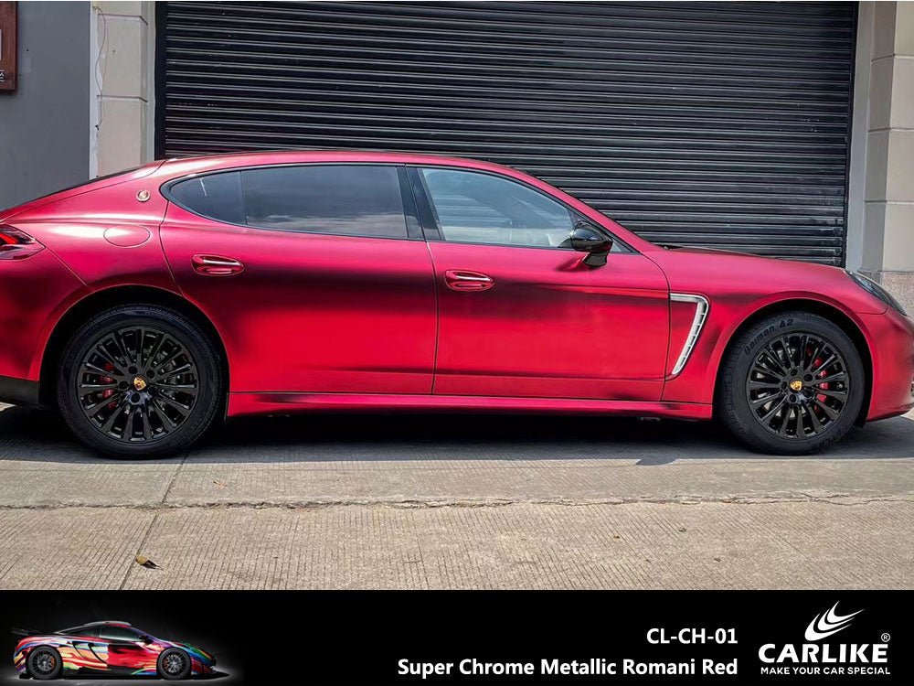 CARLIKE CL-CH-01 Super Chrome Metallic Romani Red Vinyl - CARLIKE WRAP