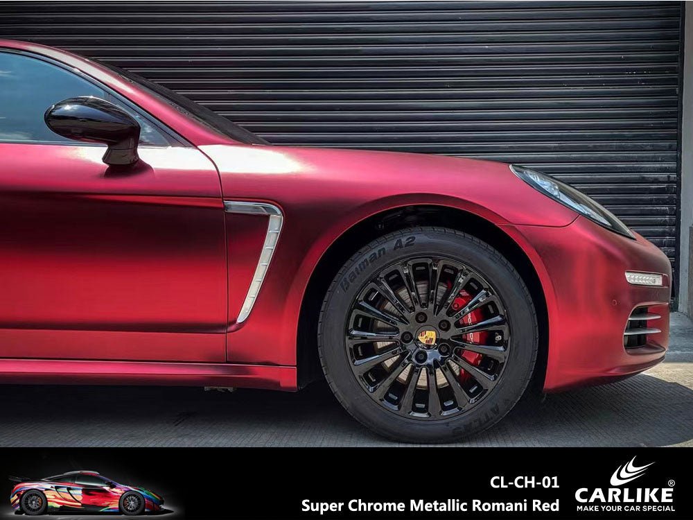 CARLIKE CL-CH-01 Super Chrome Metallic Romani Red Vinyl - CARLIKE WRAP