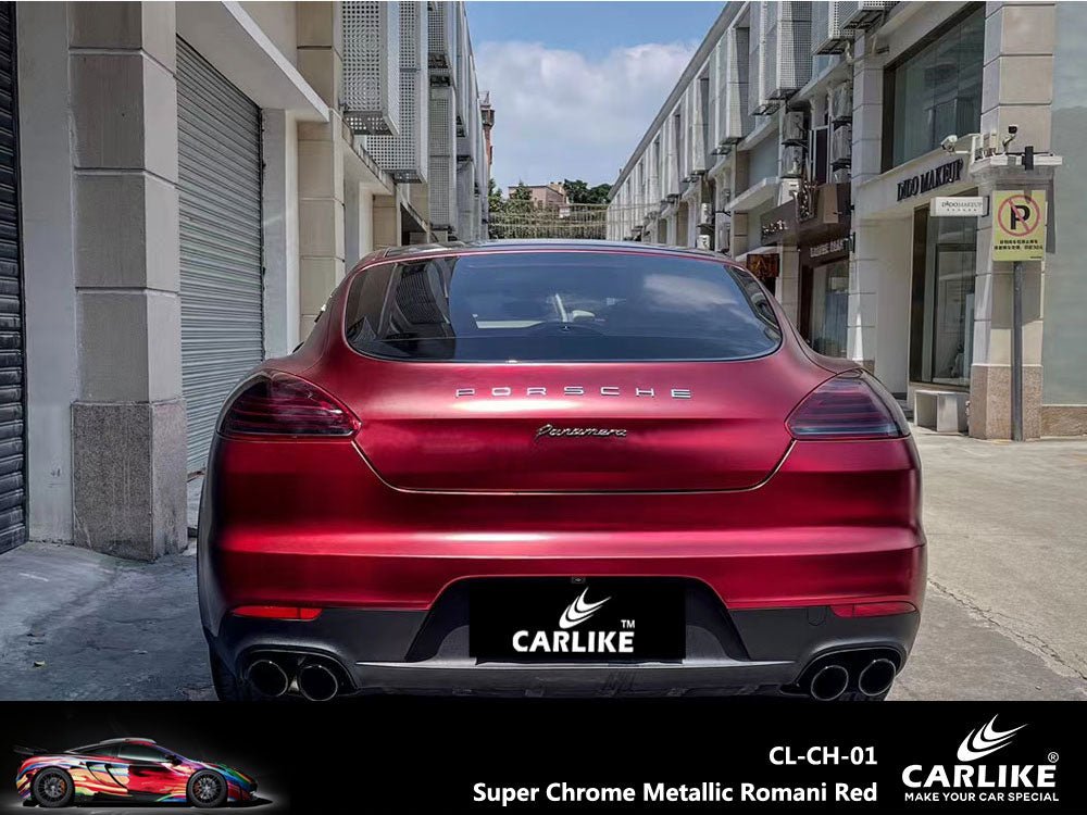 CARLIKE CL-CH-01 Super Chrome Metallic Romani Red Vinyl - CARLIKE WRAP