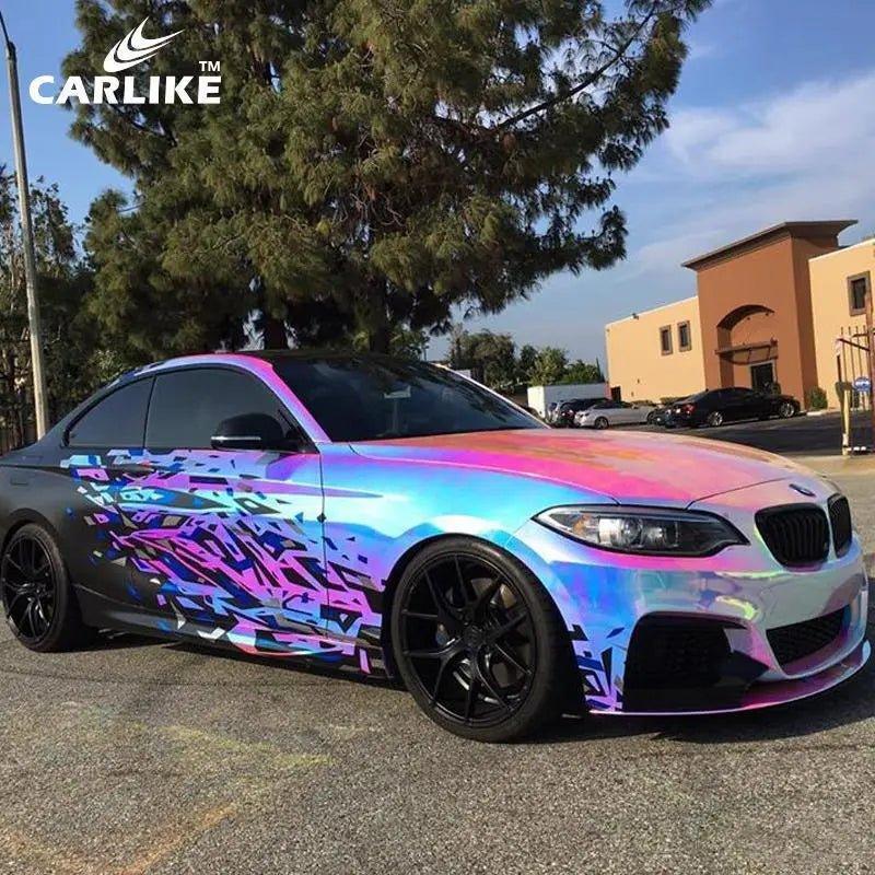 CARLIKE CL-CR-02 Chrome Rainbow Blue Purple Vinyl - CARLIKE WRAP