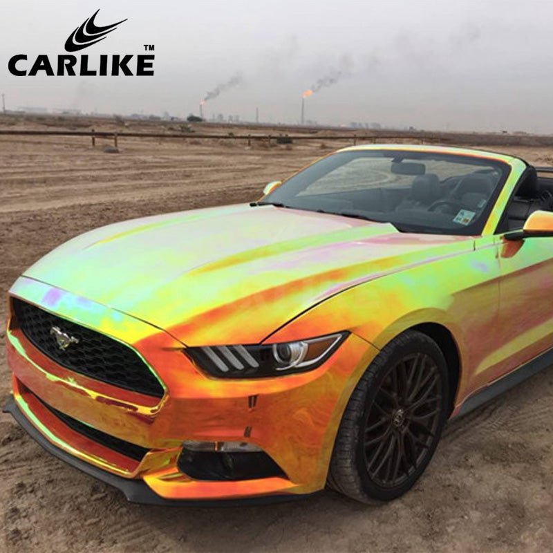 CARLIKE CL-CR-03 Chrome Rainbow Amber Orange Vinyl - CARLIKE WRAP