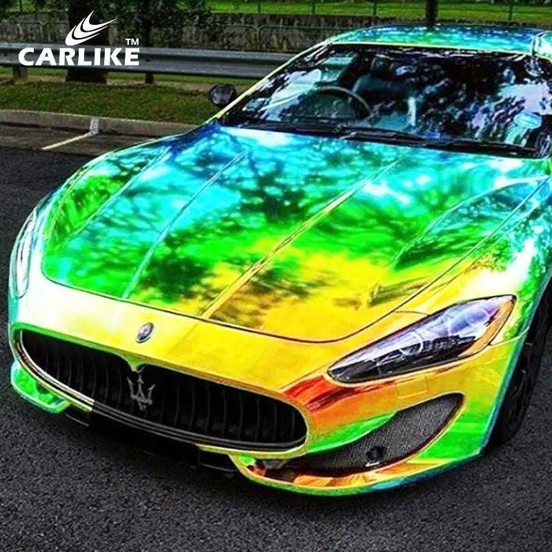 CARLIKE CL-CR-04 Chrome Rainbow Crystal Green Vinyl - CARLIKE WRAP