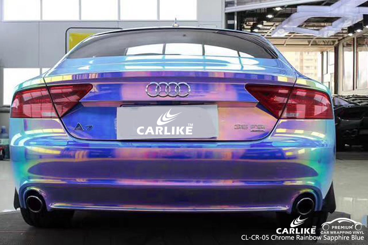 CARLIKE CL-CR-05 Chrome Rainbow Sapphire Blue Vinyl - CARLIKE WRAP