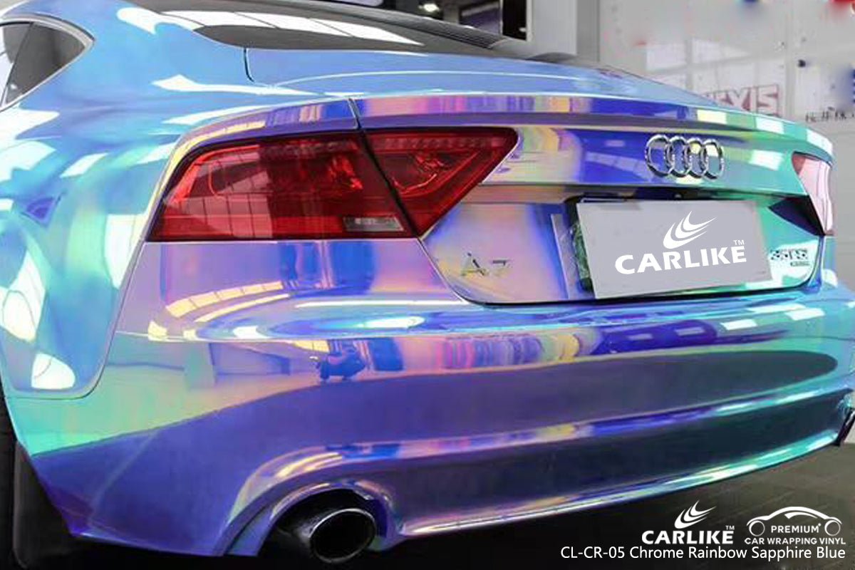 CARLIKE CL-CR-05 Chrome Rainbow Sapphire Blue Vinyl - CARLIKE WRAP