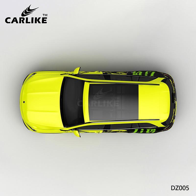 CARLIKE CL-DZ005 Pattern Yellow and Black Painting High-precision Printing Customized Car Vinyl Wrap - CARLIKE WRAP