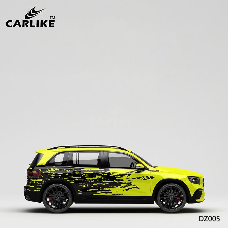 CARLIKE CL-DZ005 Pattern Yellow and Black Painting High-precision Printing Customized Car Vinyl Wrap - CARLIKE WRAP